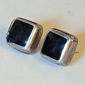 Silver and Black .925 Earrings